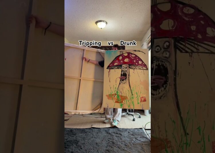 tripping vs drunk #art #painting #reveal #artist