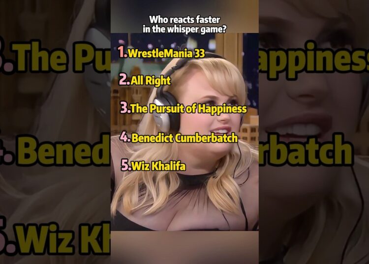 Who reacts faster in the whisper game? #celebrity #funny #foryou