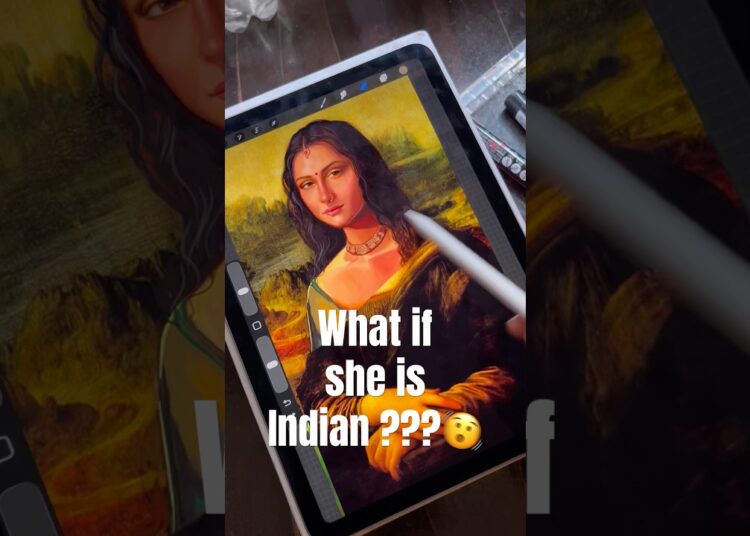 Indian monalisa 🥹#thebhimsenart #art #artist #monalisa #digitalart #artwork #drawing #painting