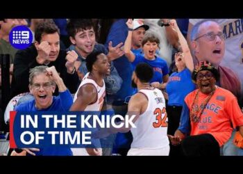 Celebs lose their mind as Knicks complete biggest comeback in NBA finals history | 9 News Australia