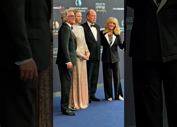 Kurt and Goldie posed wiht Prince and Princess of Monaco. #monaco #celebrity #ytshorts