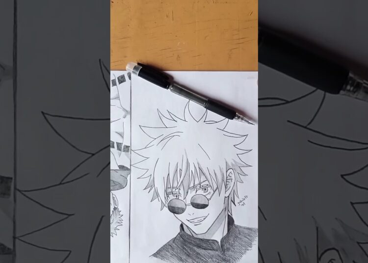 How I draw Jujutsu Kaisen characters 🤯 #art #drawing #jujutsukaisen #shorts