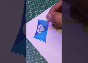 Center Fresh Cover Realistic Painting 😍 | So Satisfying! #art #ownvoice #telugu