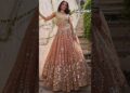 Serving pure royalty in this peach and gold mirror-work lehenga👑​#DesiGirl#LehengaInspiration#Ethnic
