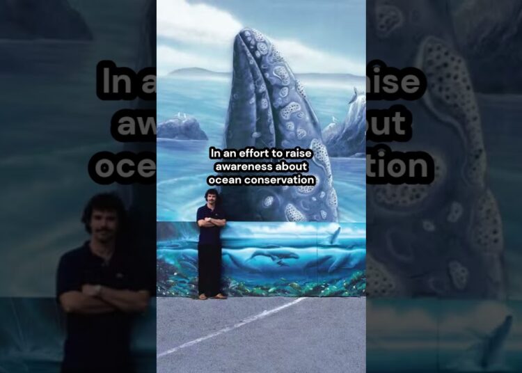 Destroying Art for an ad | Whaling Wall 82 [Ocean Life] (1999) by Robert Wyland #art #artwork
