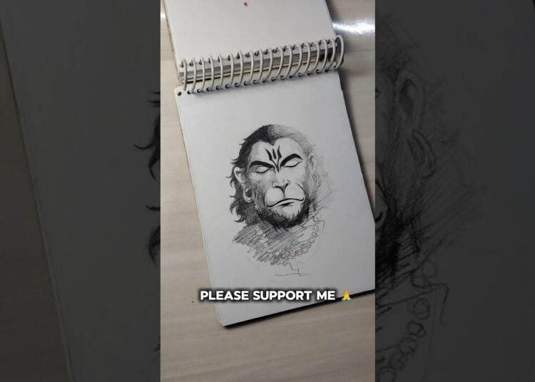 Mera pehla hanuman ji ❤️ #art #trending #drawing #sketch #artist #shorts #feed #yoitubeshorts