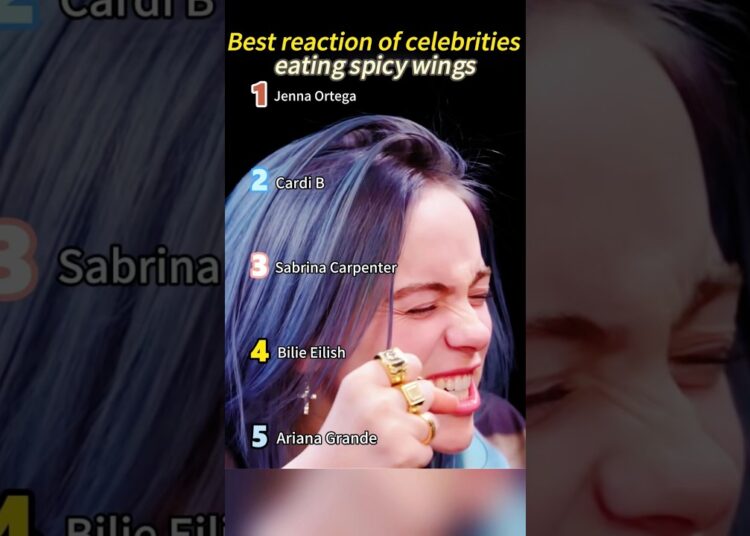 Best reaction of celebritieseatingspicywings#spicy #celebrity