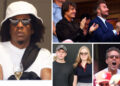 Jay-Z at Philadelphia Stadium; Ryan Reynolds at Toronto Stadium; Tom Cruise & David Beckham at Los Angeles Stadium; Gerran Howell and Taylor Dearden at Los Angeles Stadium.
