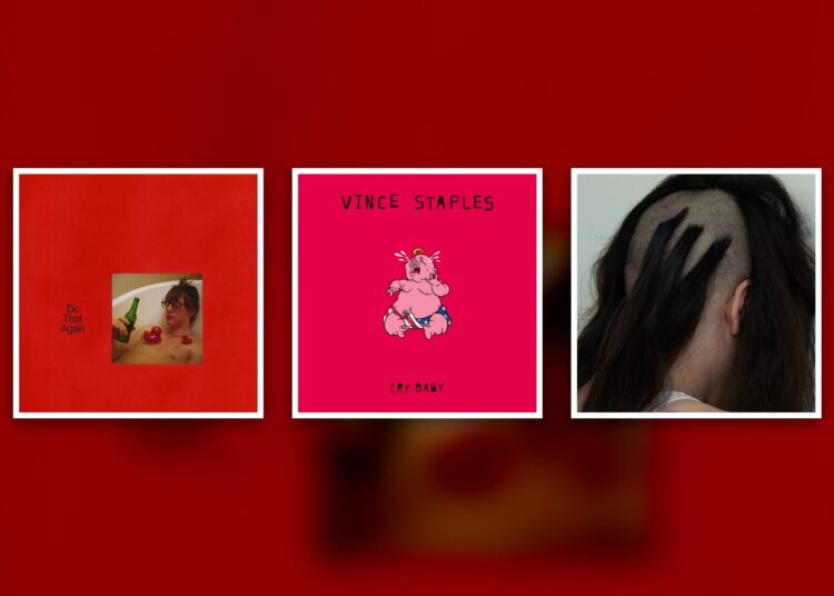 Album covers for Malcolm Todd's Do That Again, Vince Staples' Cry Baby and Skrillex's SOMA