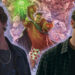 Conner Storrie and Will Poulter with art from a Dungeon Crawler Carl board game in a composite image
