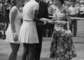 The late Queen at Wimbledon in 1957