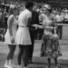 The late Queen at Wimbledon in 1957