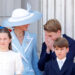George sneezes as his mother looks on at this year's Trooping event