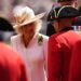 Queen Camilla attends the Chelsea Pensioners Founder's Day at Royal Hospital Chelsea in London on June 4, 2026 (Jordan Pettitt/PA Images/Alamy)
