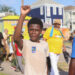A child at a parade in Galveston for Juneteenth
