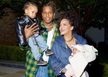 Rihanna and A$AP Rocky with their sons RZA and Riot Rose.Credit: DIGGZY/REX/Shutterstock