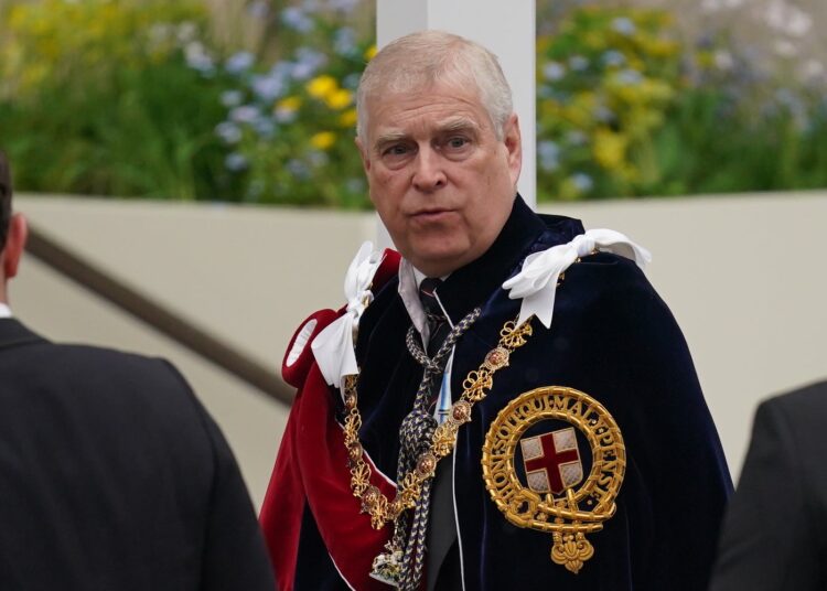 Andrew arriving at the King’s coronation ceremony in 2023 (Jacob King/PA)