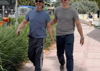 Andy Cohen and Kevin Sobieski smiling during a Miami getaway.