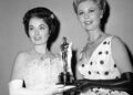 FILE – Ann Blyth, left, and Mitzi Gaynor hold an...