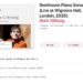 Music app screen showing Boris Giltburg's Beethoven Piano Sonatas Live at Wigmore Hall, London 2025 album, with orange-jacketed portrait, play and shuffle buttons, and tracklist for Sonata No. 9