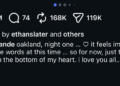 Ethan Slater's like on Ariana Grande's June Instagram.