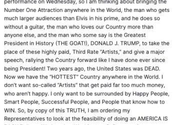 Trump on Truth Social. / Truth Social/@realDonaldTrump