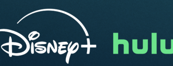 disney plus and hulu logos against a dark blue background