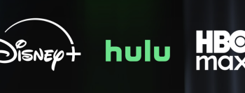 disney plus, hulu, and hbo max logos against a dark background