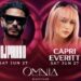 Recording Artist Capri Everitt poses with DJ Pauly D at OMNIA Nightclub in Las Vegas