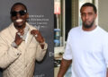 Bobby Shmurda smiling in a quilted jacket and sunglasses; Diddy in a white t-shirt walking outside.
