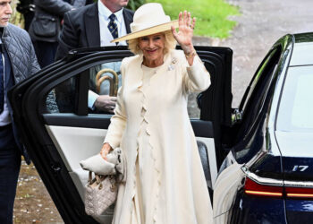 REUTERS/DYLAN MARTINEZ
                                Britains Queen Camilla arrives at the wedding of Princess Annes son, Peter Phillips and Harriet Sperling at All Saints Church in Kemble, Cirencester, Britain.