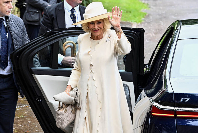 REUTERS/DYLAN MARTINEZ
                                Britains Queen Camilla arrives at the wedding of Princess Annes son, Peter Phillips and Harriet Sperling at All Saints Church in Kemble, Cirencester, Britain.