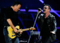 Bruce Springsteen and Bono of U2 performing in 2009Credit: Theo Wargo/WireImage