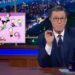 Stephen Colbert discussing the Peanuts (and using music without license) in The Late Show finale.