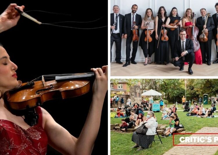 L-R (clockwise): Violinist María Dueñas (Photo courtesy of the artist); Canadian Golha Orchestra (Photo courtesy of CGO); Toronto Arts Foundation Art in the Parks (Photo courtesy of Toronto Arts Foundation)