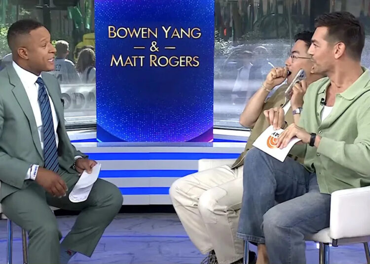Craig Melvin, Bowen Yang, and Matt Rogers on the 'Today' showCredit: NBC