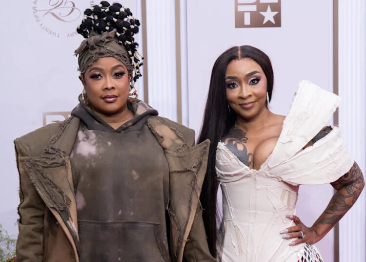 LOS ANGELES, CALIFORNIA - JUNE 9: Da Brat and Jesseca "Judy" Harris-Dupart attend 2025 BET Awards at Peacock Theater on June 9, 2025 in Los Angeles, California.