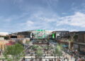 Rendering of sports and entertainment district in Plano, Texas.