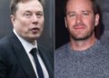 Elon Musk, left, gave a surprise boost to the controversial film “Citizen Vigilante,” starring Armie Hammer, last week.