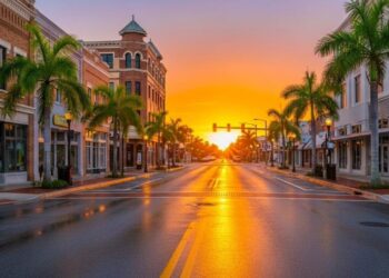 Downtown Largo along West Bay Drive, where the city is considering an open-container entertainment district