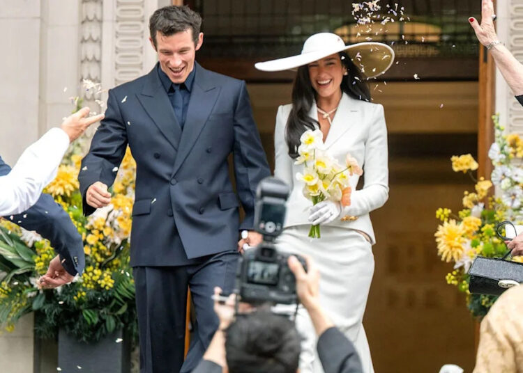 Callum Turner and Dua Lipa leaving Old Marylebone Town Hall in London after tying the knot on May 31Credit: Daily Mail / Shutterstock