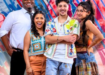 Caelon Colbert (from left) plays Benny, with Fernanda Posadas as Nina, Jacob Rivera as Usnavi and Gabriella Martinez as Vanessa in Actors Theatre of Little Rock’s production of “In the Heights.”

(Special to the Democrat-Gazette/Caroline M. Holt)