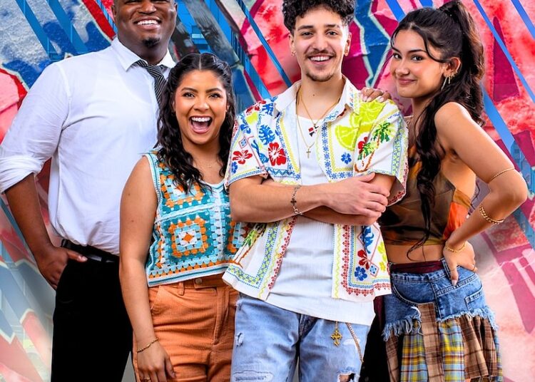 Caelon Colbert (from left) plays Benny, with Fernanda Posadas as Nina, Jacob Rivera as Usnavi and Gabriella Martinez as Vanessa in Actors Theatre of Little Rock’s production of “In the Heights.”

(Special to the Democrat-Gazette/Caroline M. Holt)