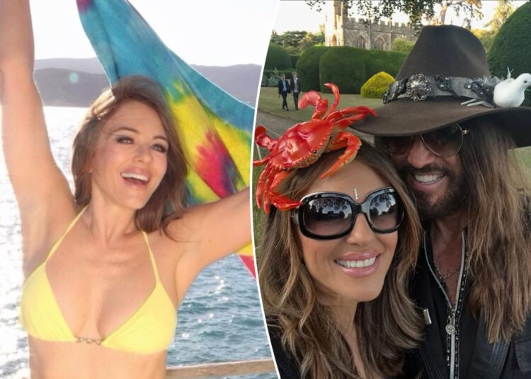 Elizabeth Hurley wows in daring yellow string bikini as she celebrates her 61st birthday