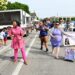 Milwaukee County Board Chairwoman Marcelia Nicholson hands out candy during the 2023 Juneteenth Parade. Photo by Jeramey Jannene.