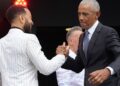 Former presidents and celebrity guests dedicate the Obama Presidential Center