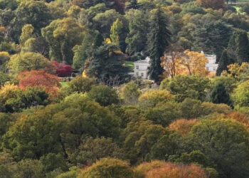 A drone view shows Royal Lodge, a large property on the estate surrounding Windsor Castle. October 21, 2025.