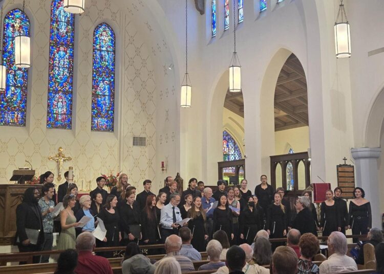 Glee Club performs in church in Albuquerque, New Mexico.