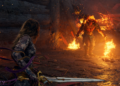 Faye facing off against an enemy in