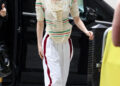 Gracie Abrams wears a vintage Balenciaga Spring/Summer 2003 top at BBC Radio 1 studios in London.